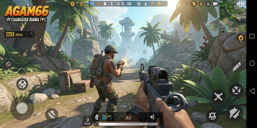 Tangkapan layar menunjukkan aksi seru dalam gameplay TPS AGAM66.