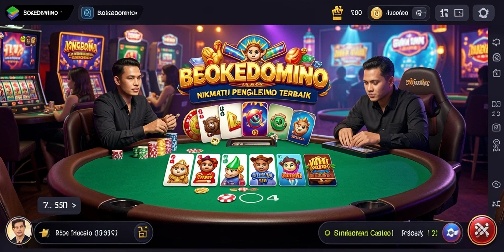 Tampilan gameplay menarik dari BOKEDOMINO yang memikat pengguna Live Casino.