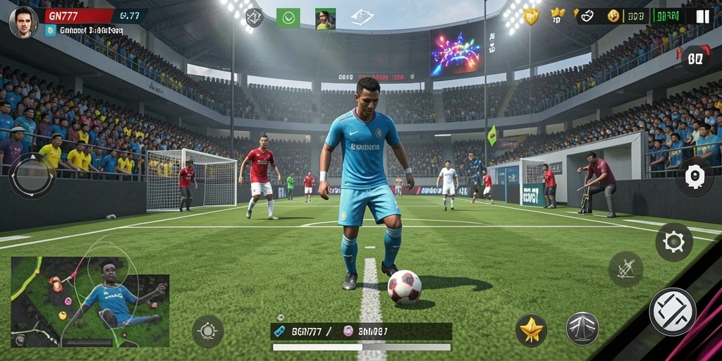Screenshot gameplay GN777 menampilkan aksi seru dalam olahraga.