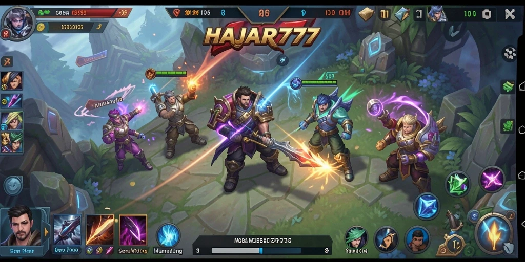 Tampilan gameplay seru di dalam HAJAR777, penuh strategi dan aksi.