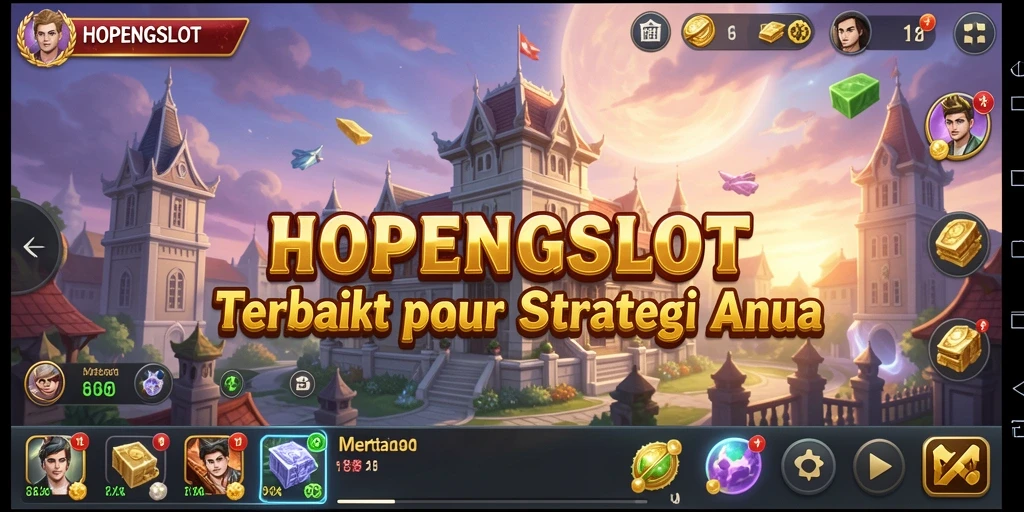Screenshot HOPENGSLOT yang menunjukkan aksi pertahanan menara yang seru.