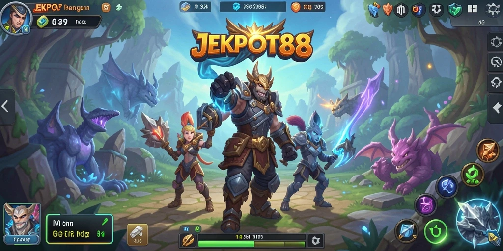 Tampilan gameplay seru dari JEKPOT88 di dunia RPG.