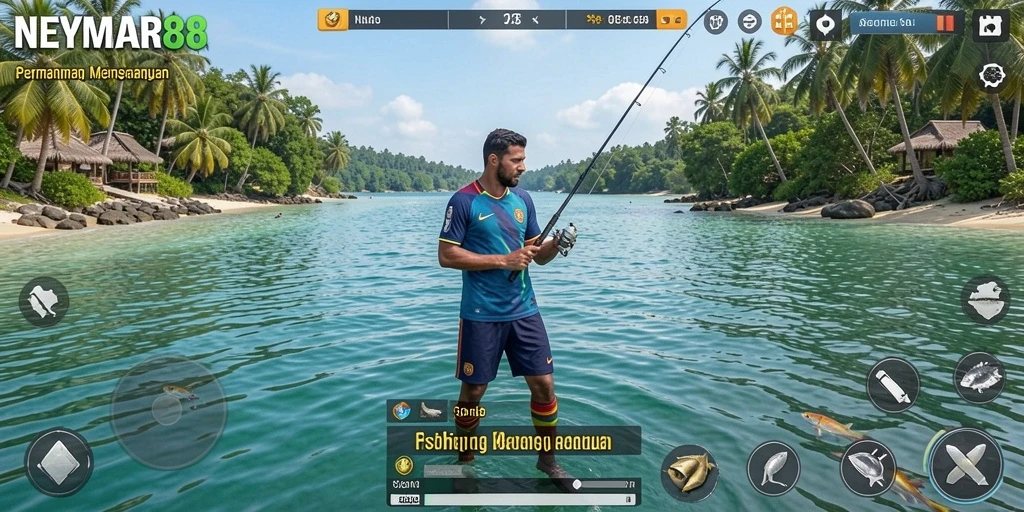 Tampilan menarik dari gameplay NEYMAR88 saat menangkap ikan.