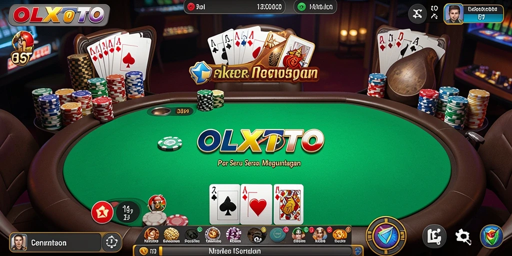 Tampilan gameplay OLXTOTO yang mengesankan dengan suasana poker yang nyata.