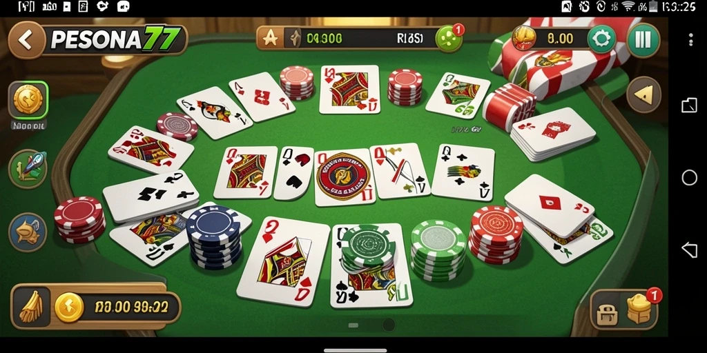 Tampilan gameplay PESONA77 yang menarik dan seru saat bermain Gaple.
