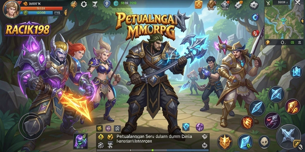Screenshot gameplay RACIK198 yang menunjukkan aksi seru dalam MMORPG.