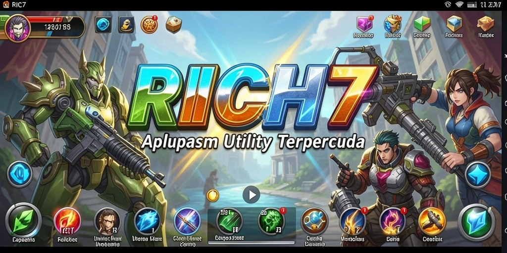Tampilan antarmuka utama RICH7 yang memudahkan navigasi pengguna.