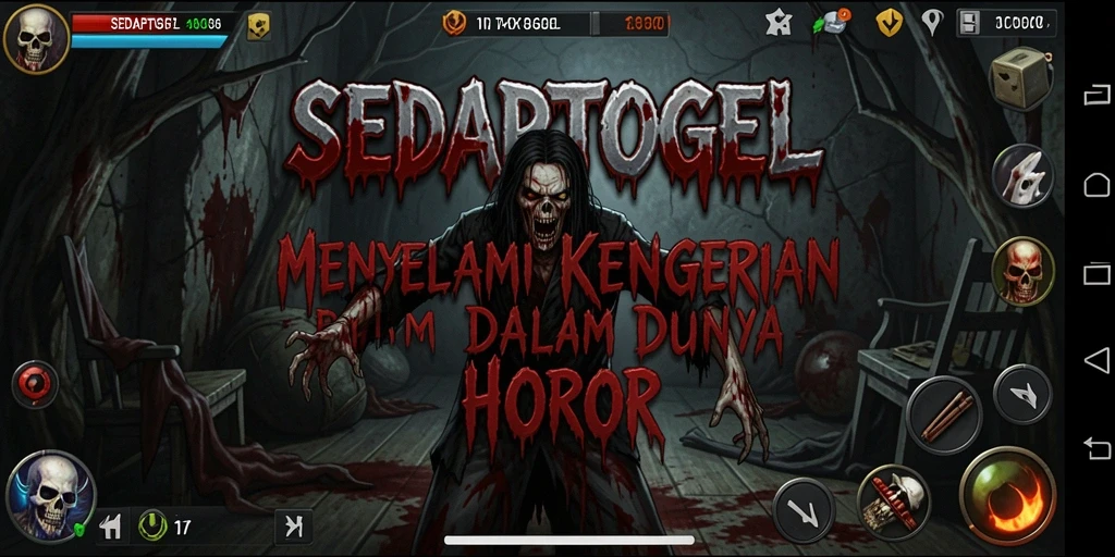 Tangkapan layar gameplay SEDAPTOGEL dengan suasana horor yang menegangkan.