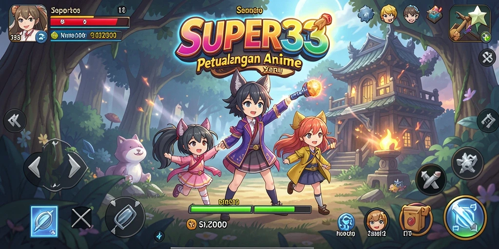 Tampilan gameplay SUPER33 yang menarik dan memukau.