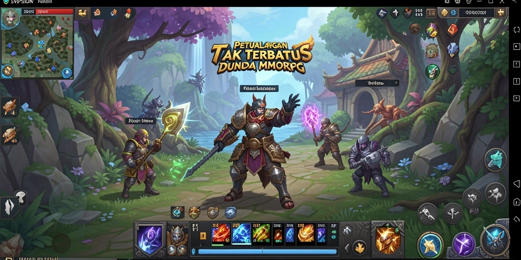 Tampilan menakjubkan dari gameplay MMORPG SVIPSIDN dengan aksi pertarungan seru.